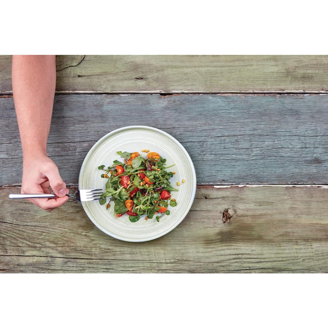 Olympia Cavolo Flat Round Plates Spring Green 270mm (4 Pack)