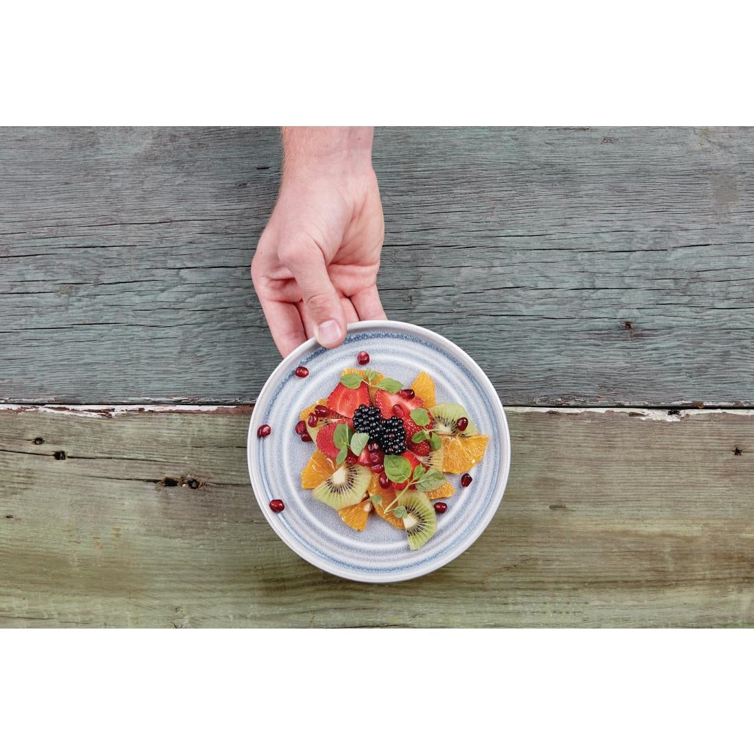 Olympia Cavolo Flat Round Plates Ice Blue 180mm (6 Pack)