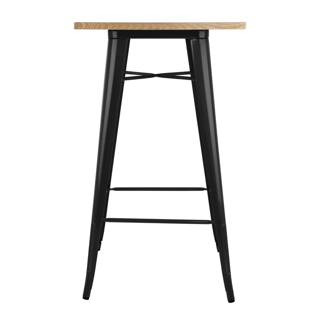 Bolero Bistro Bar Table with Wooden Top Black