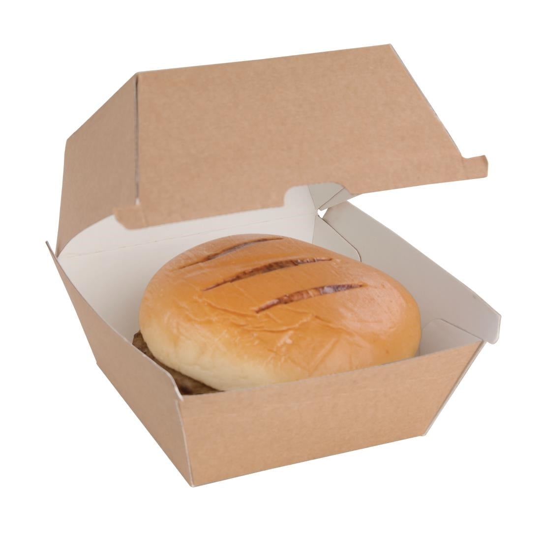 Fiesta Compostable Kraft Burger Boxes Large 112mm (150 Pack)