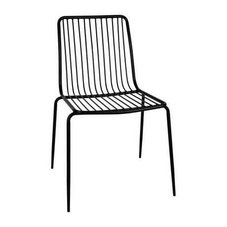 Bolero Steel Wire Dining Chairs Black (4 Pack)
