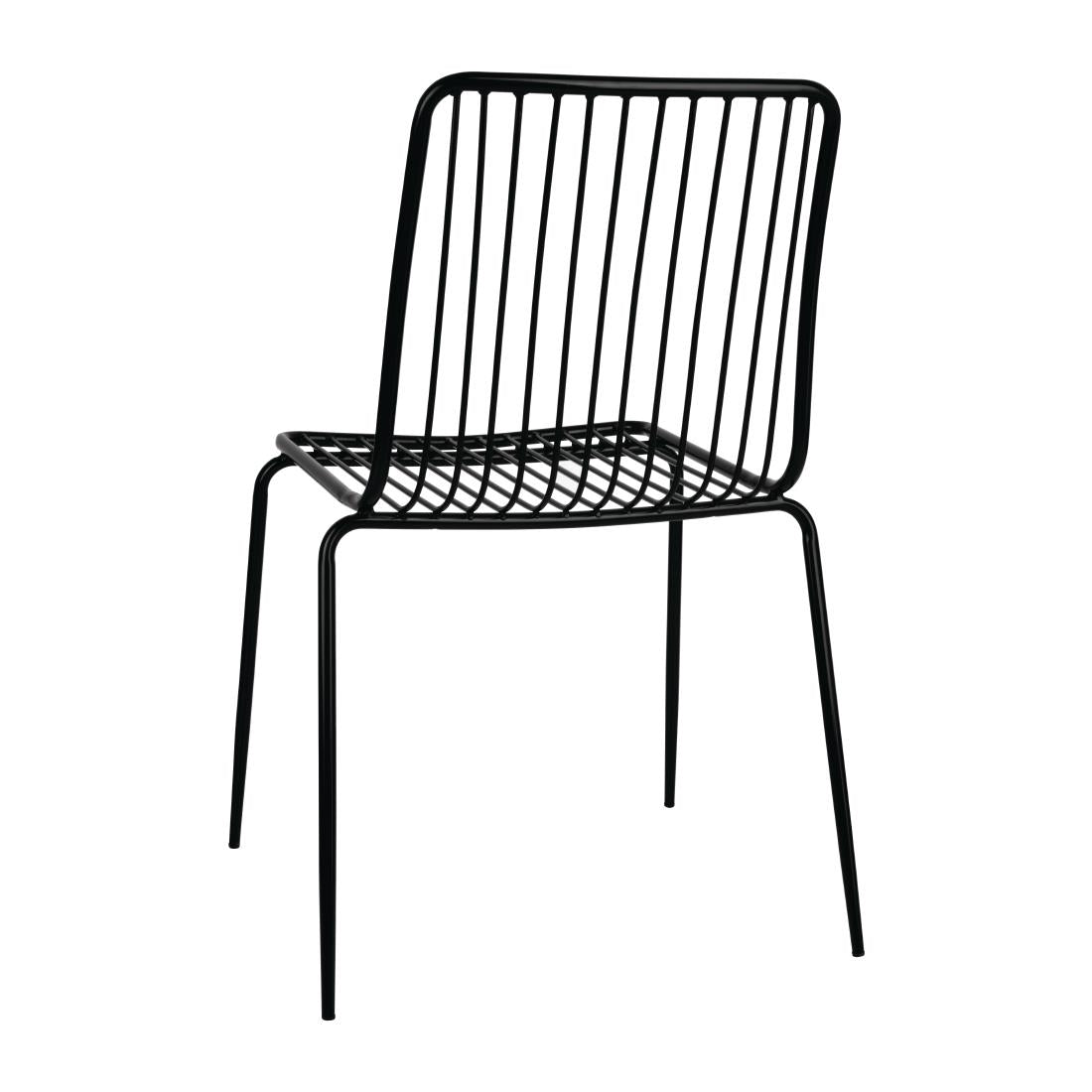 Bolero Steel Wire Dining Chairs Black (4 Pack)