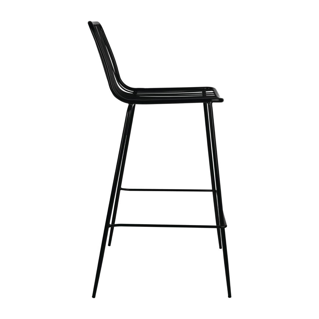 Bolero Steel Wire High Stools Black (4 Pack)
