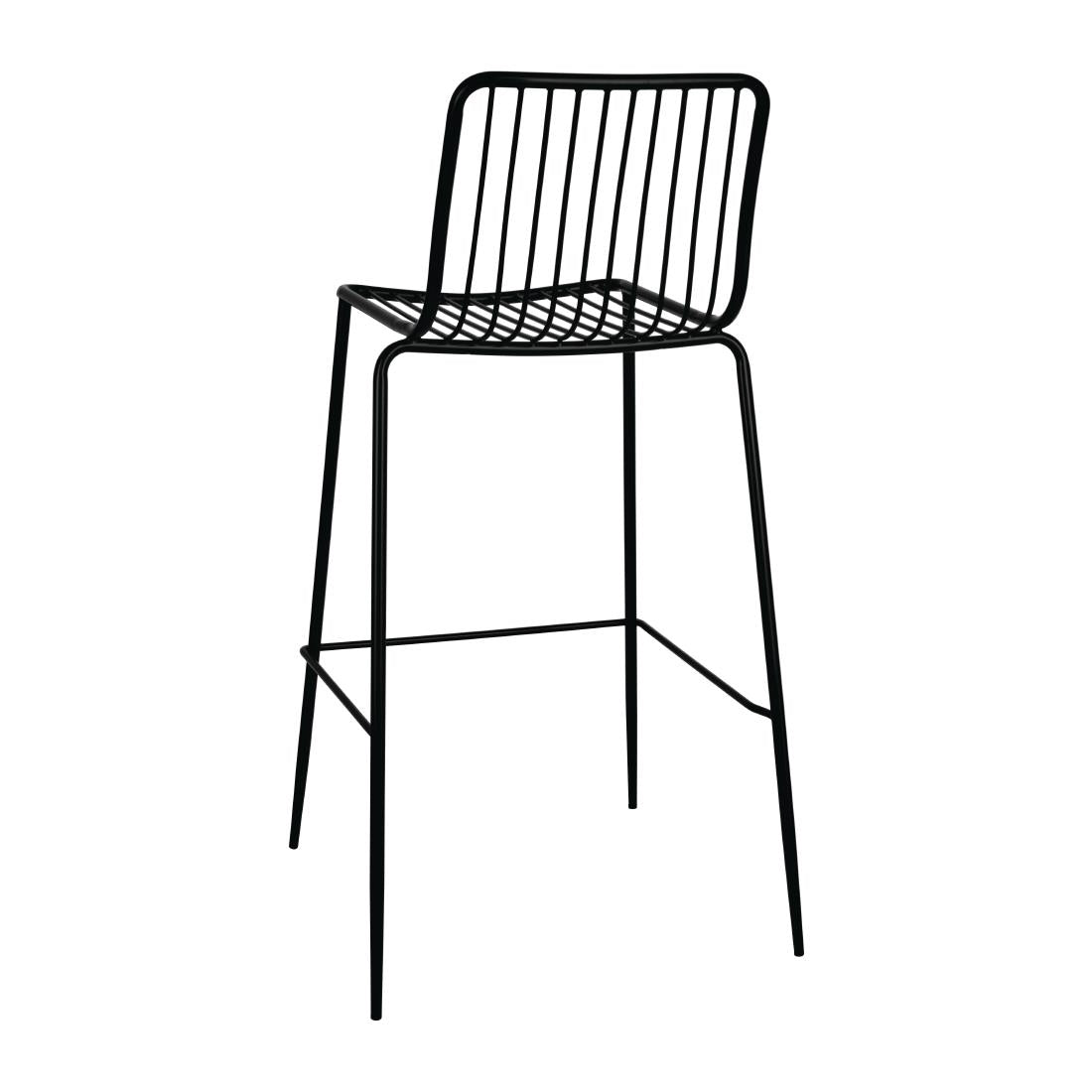 Bolero Steel Wire High Stools Black (4 Pack)