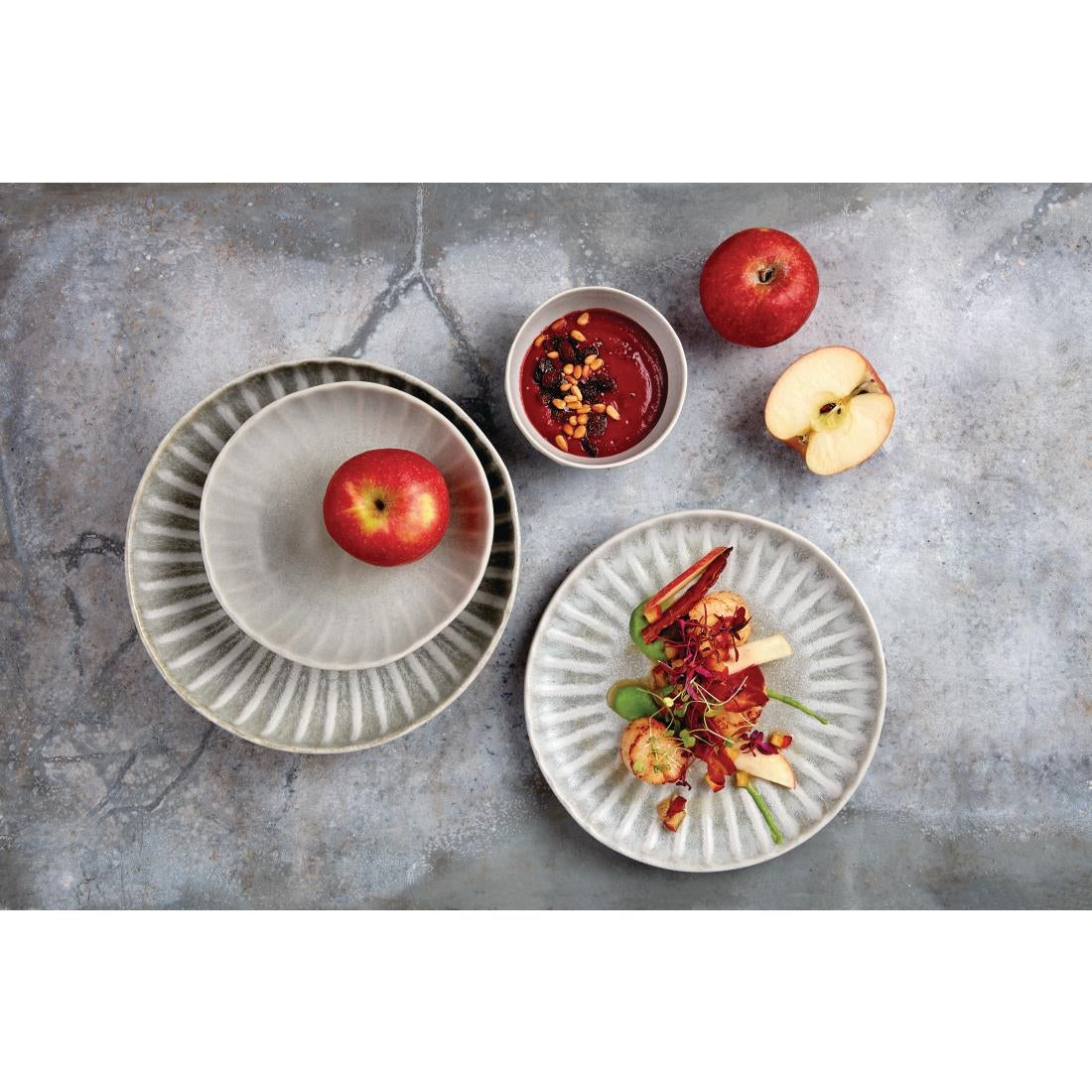 Olympia Corallite Plates Concrete Grey 280mm (6 Pack)