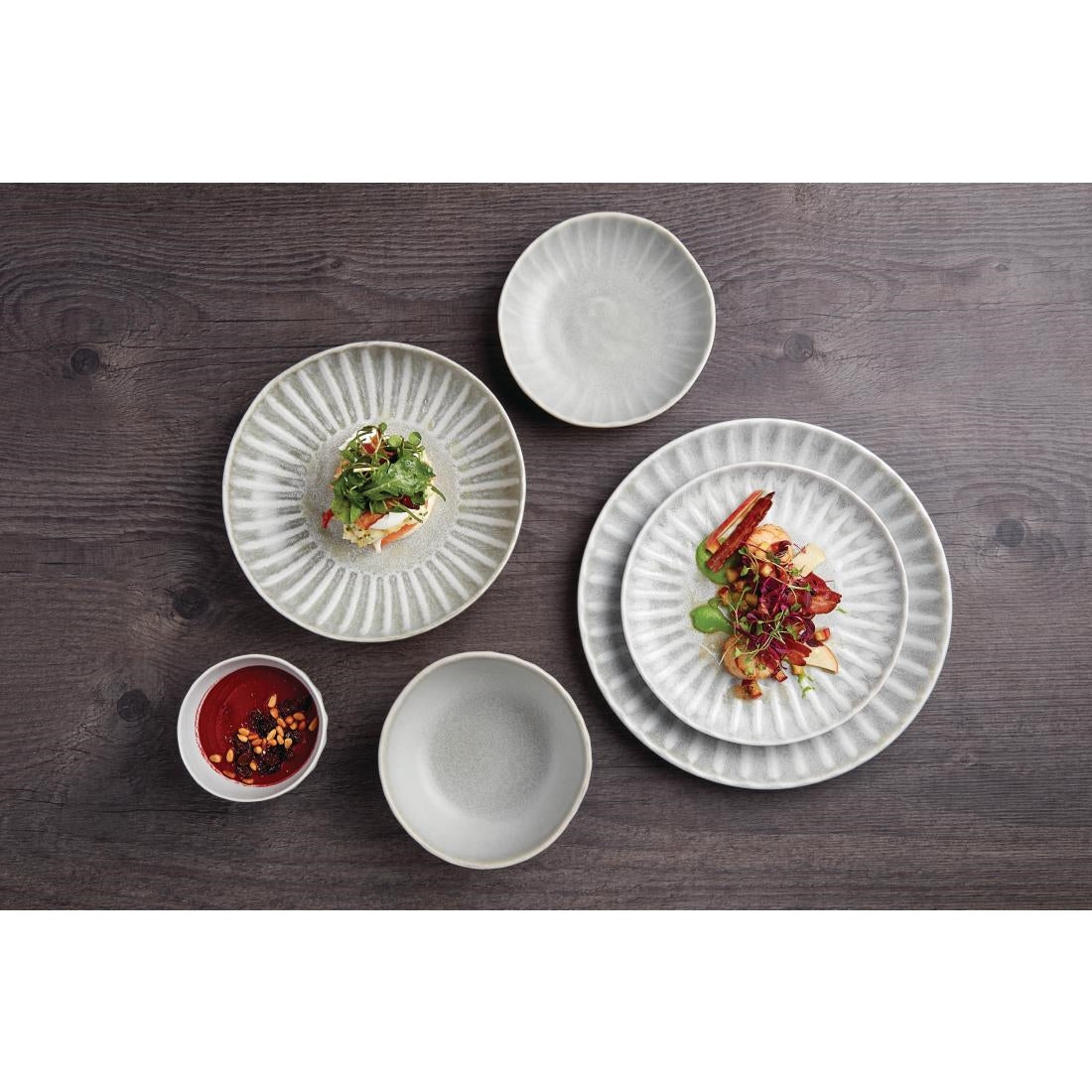 Olympia Corallite Plates Concrete Grey 205mm (6 Pack)