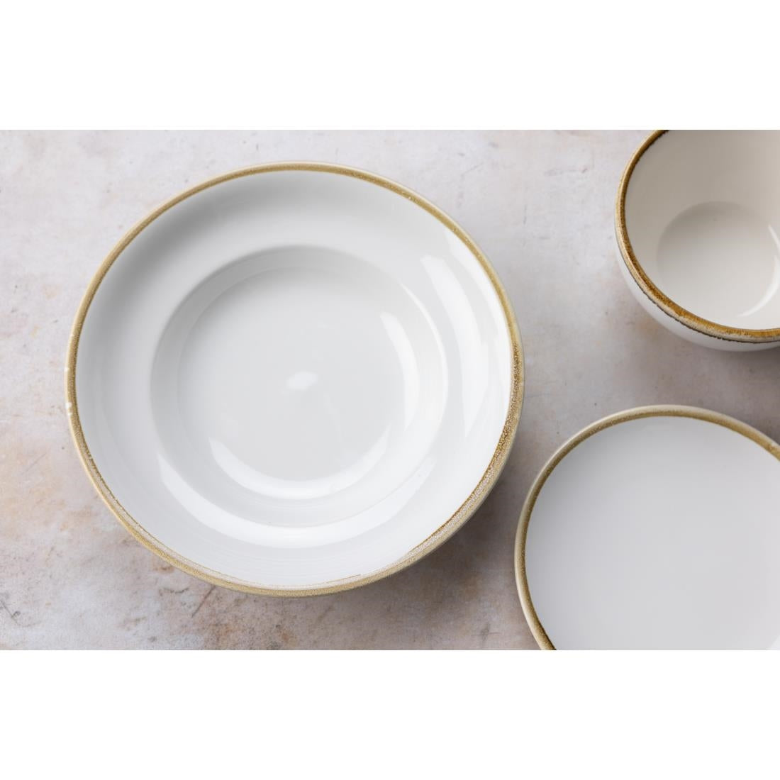 Olympia Kiln Pasta Bowls Chalk 250mm 340ml (4 Pack)