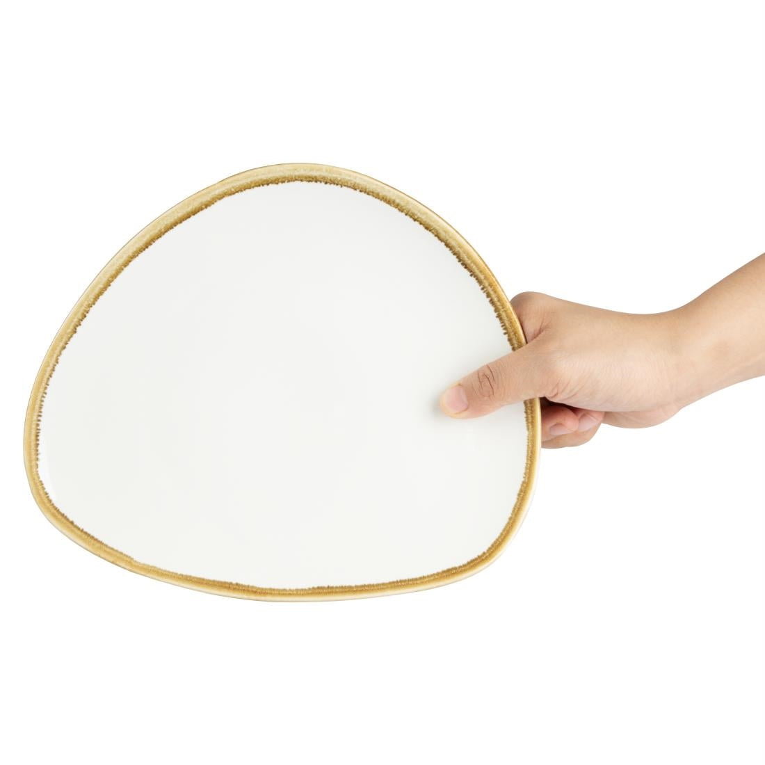 Olympia Kiln Triangular Plates Chalk 230mm (6 Pack)