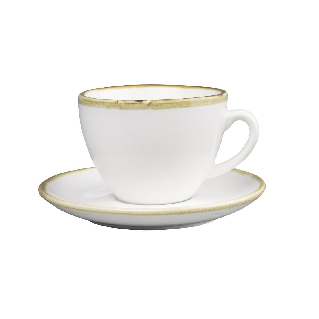 Olympia Kiln 230ml Cups Saucers Chalk 140mm (6 Pack)