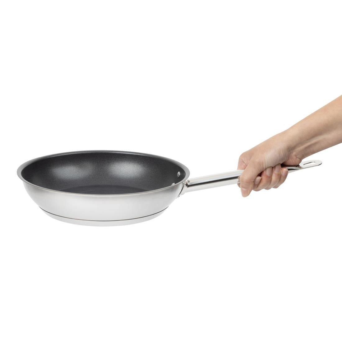 Vogue Stainless Steel Non-Stick Teflon Platinum Plus Frying Pan 24cm