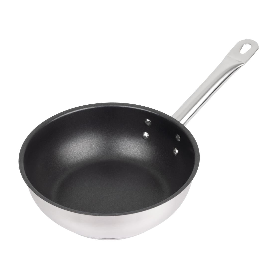 Vogue Stainless Steel Non-Stick Teflon Platinum Plus Sauté Pan 20cm