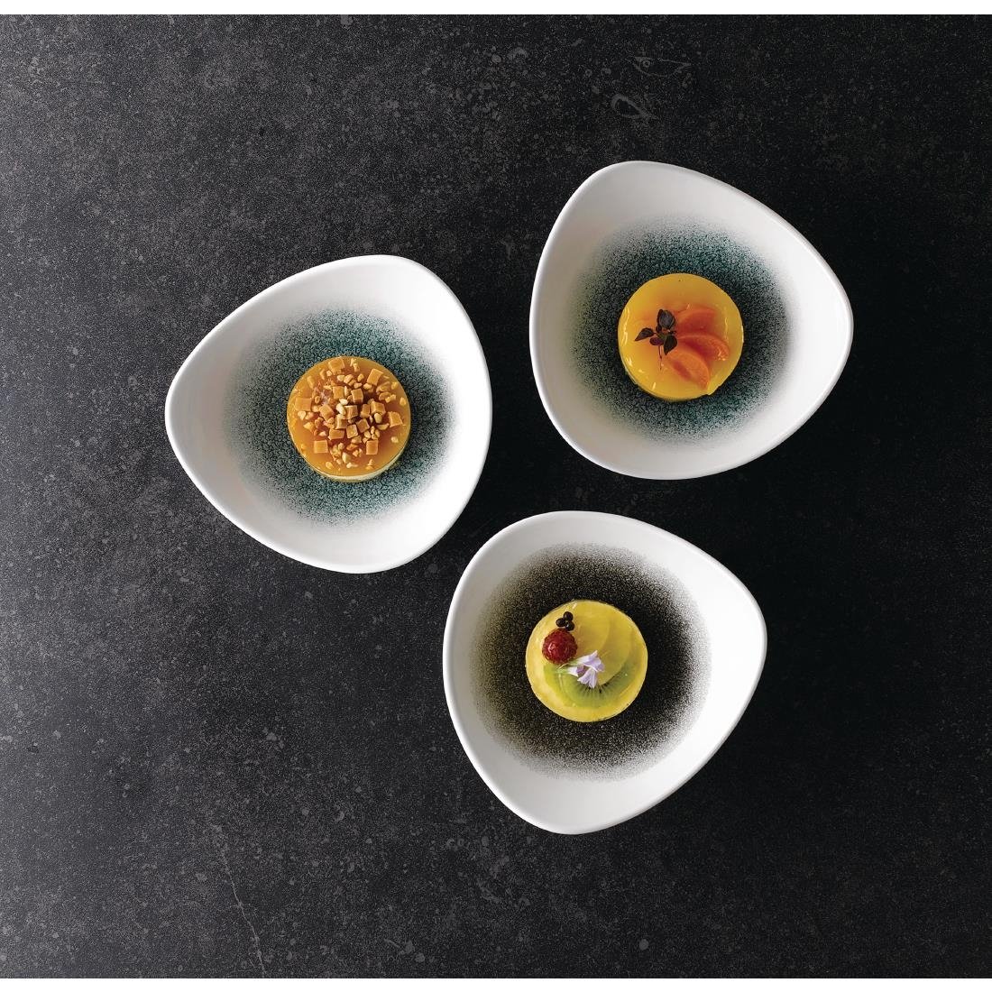 Churchill Studio Prints Raku Triangle Bowls Quartz Black 185mm 370ml (12 Pack)