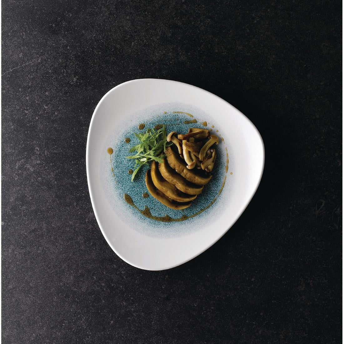 Churchill Studio Prints Raku Triangle Plates Jade Green 265mm (12 Pack)