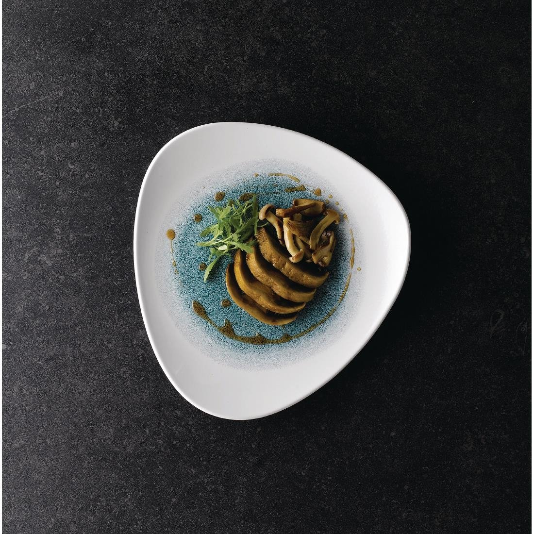 Churchill Studio Prints Raku Triangle Plates Jade Green 311mm (6 Pack)