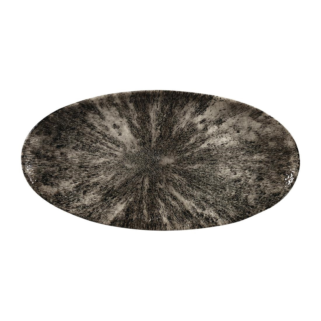 Churchill Studio Prints Stone Chefs Plates Quartz Black 347 x 173mm (6 Pack)