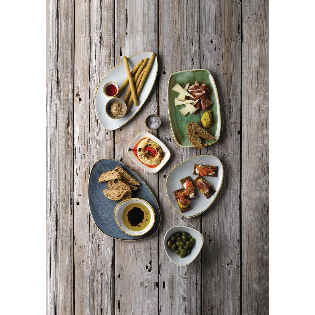 Churchill Stonecast Triangular Chefs Plates Blueberry 365 x 250mm (6 Pack)