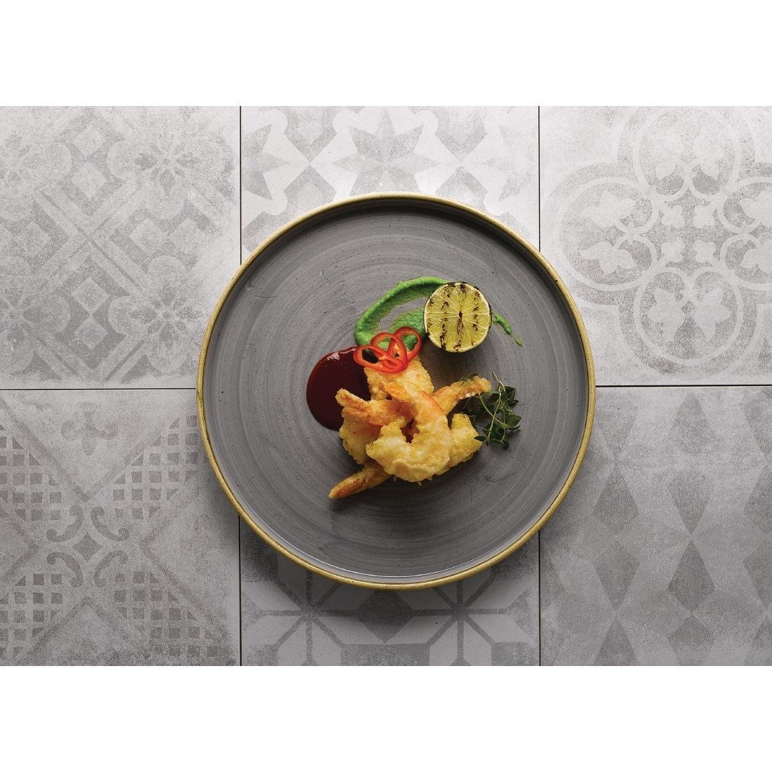 Churchill Stonecast Walled Chefs Plates Peppercorn Grey 260mm (6 Pack)