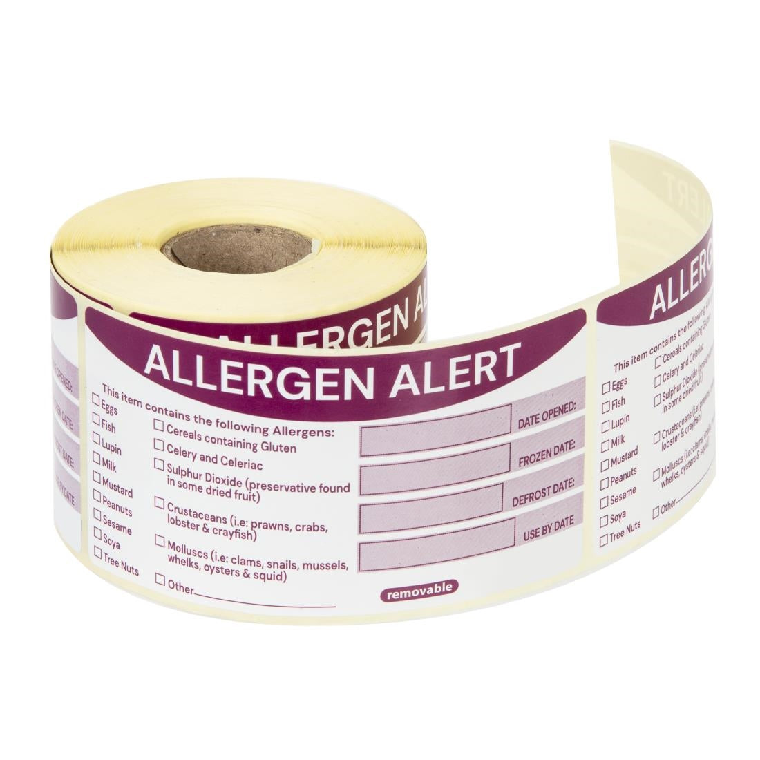 Hygiplas Removable Allergen Alert Food Labels (250 Pack)
