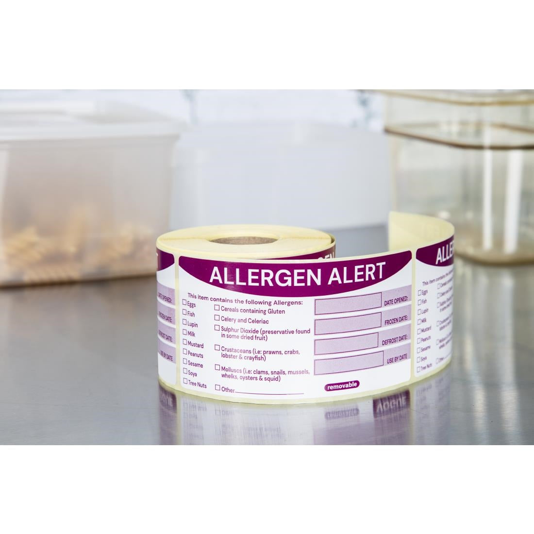 Hygiplas Removable Allergen Alert Food Labels (250 Pack)