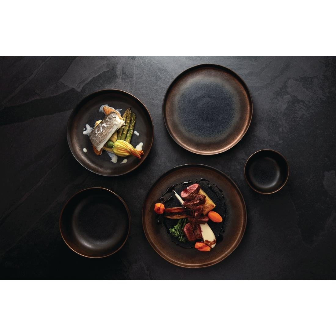 Olympia Ochre Flat Bowls 210mm (6 Pack)