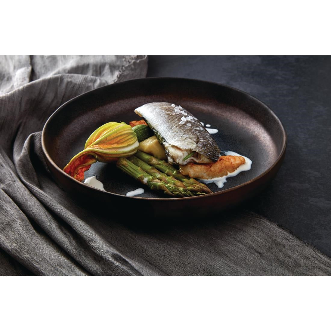 Olympia Ochre Flat Bowls 210mm (6 Pack)