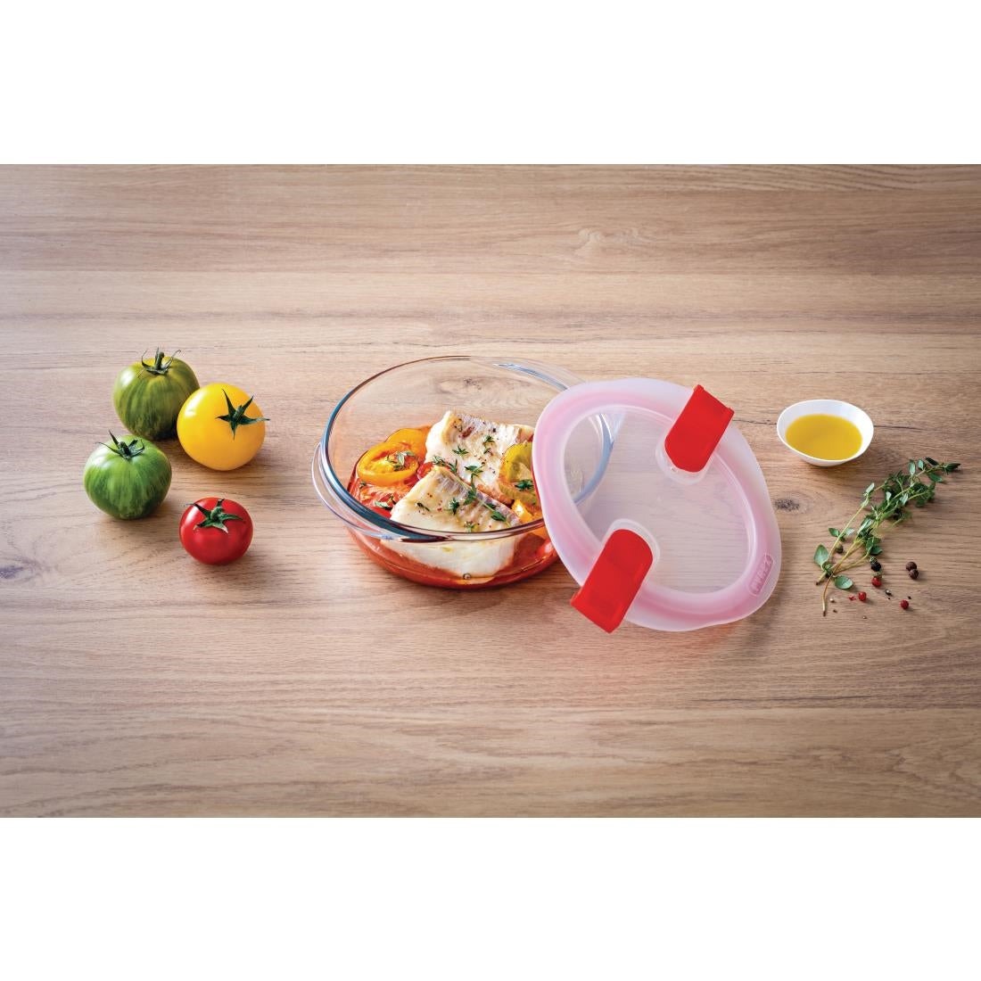 Pyrex Cook and Heat Round Dish with Lid 350ml