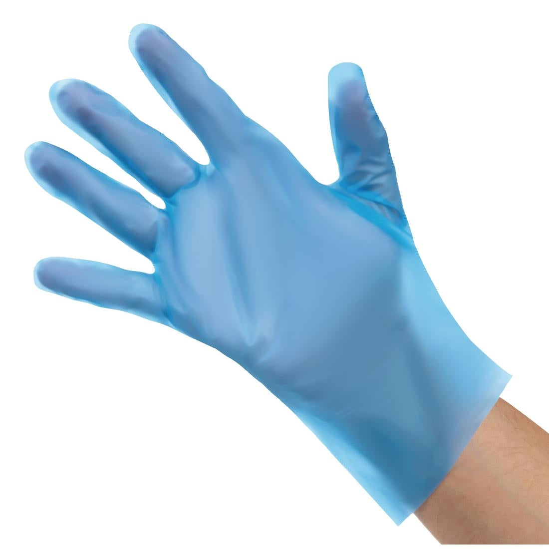 Nisbets Essentials Powder-Free TPE Gloves Blue L (200 Pack)