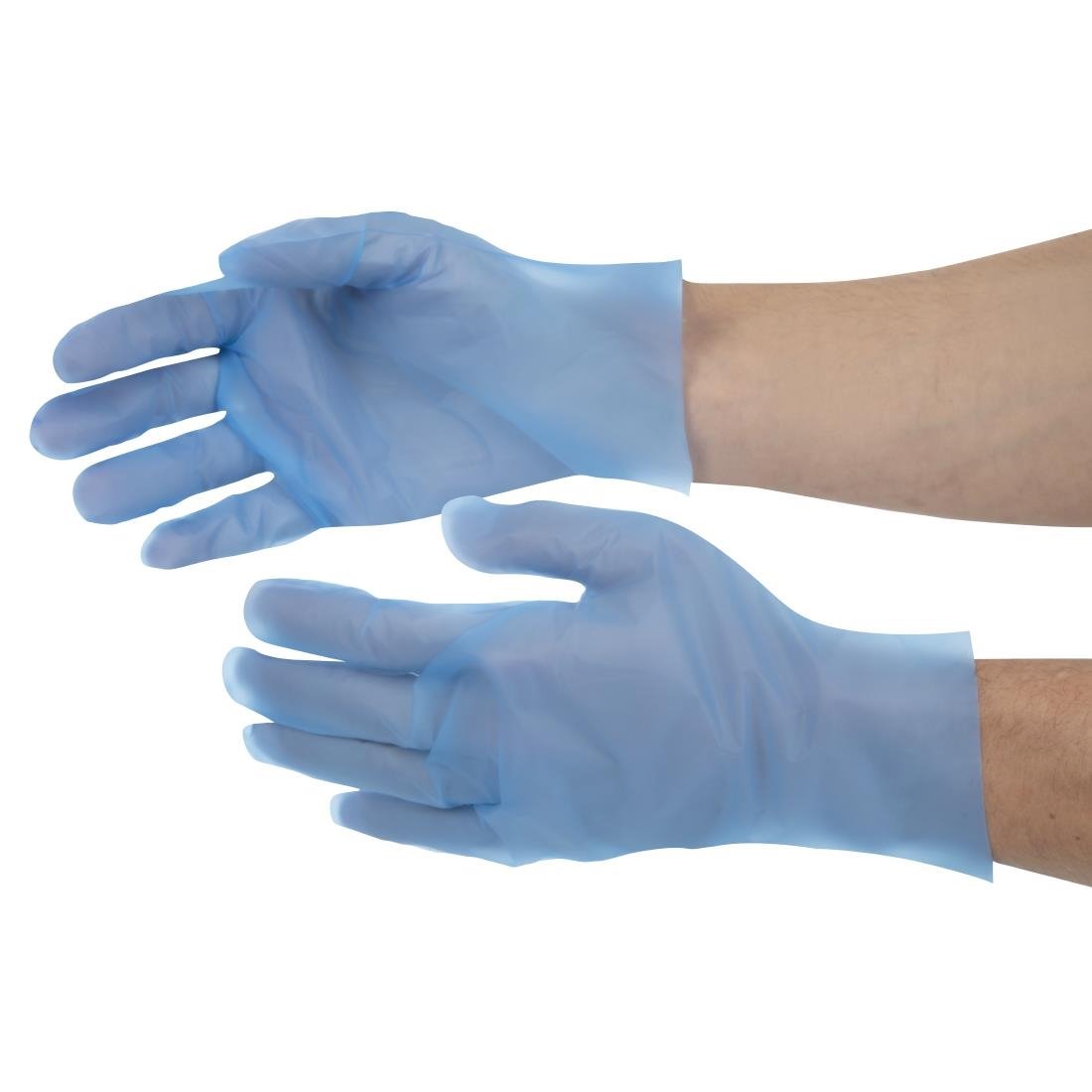 Nisbets Essentials Powder-Free TPE Gloves Blue L (200 Pack)