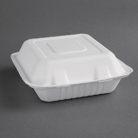 Fiesta Compostable Bagasse Hinged Food Containers 223mm (200 Pack)