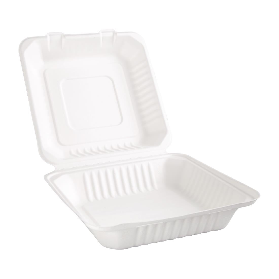Fiesta Compostable Bagasse Hinged Food Containers 236mm (200 Pack)