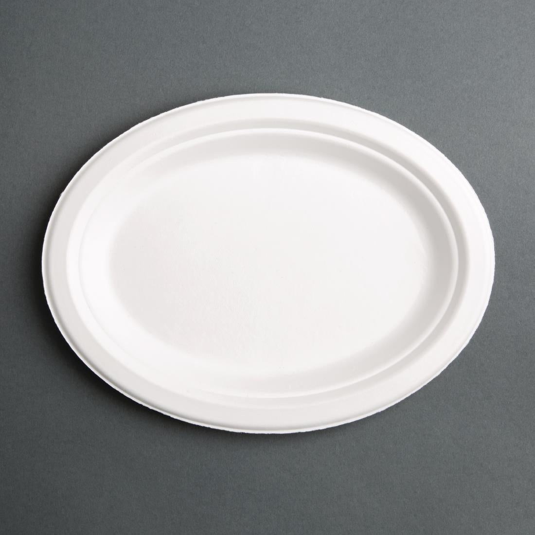 Fiesta Compostable Bagasse Oval Plates 198mm (50 Pack)