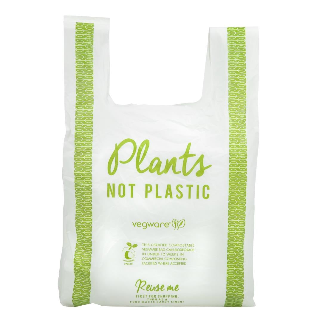 Vegware Compostable PLA Carrier Bags Medium (500 Pack)