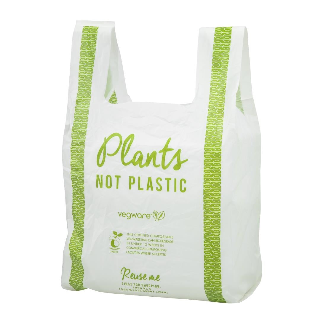 Vegware Compostable PLA Carrier Bags Medium (500 Pack)