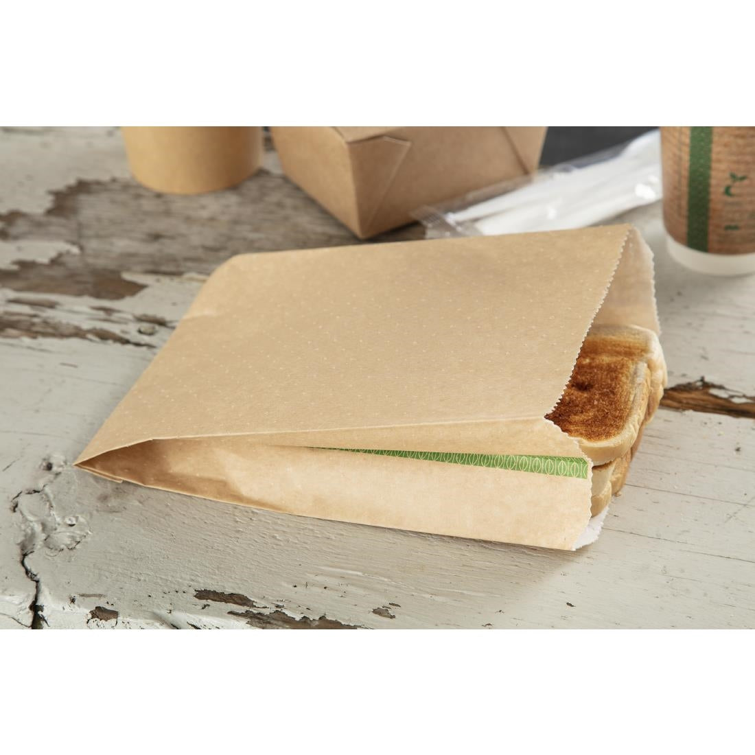 Vegware Compostable Therma Paper Hot Food Bags 292 x 127mm (500 Pack)