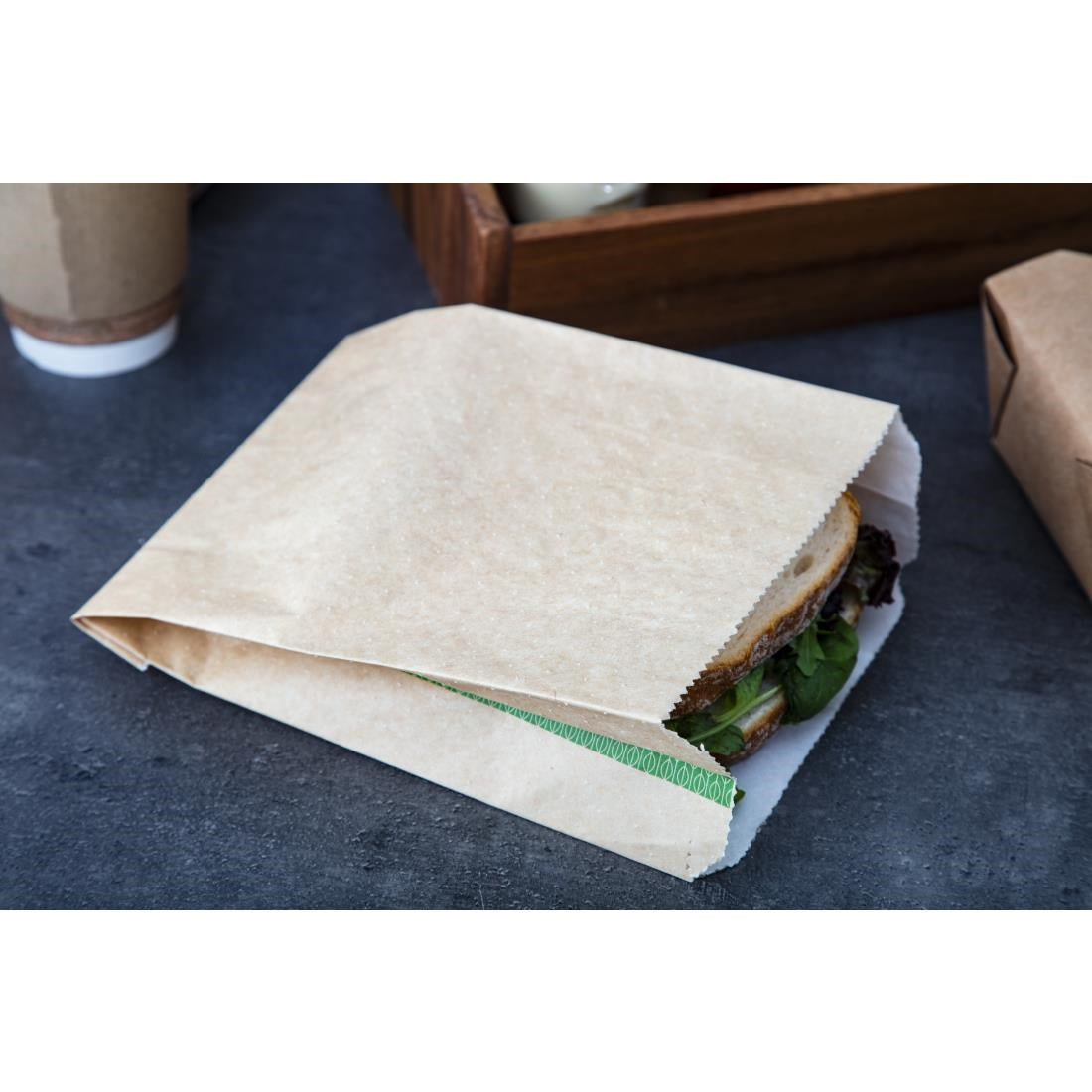Vegware Compostable Therma Paper Hot Food Bags 229 x 165mm (500 Pack)