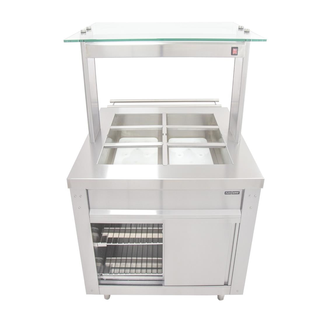 Parry Flexi-Serve Ambient Cupboard with Chilled Well & LED Illuminated Gantry FS-AW2Pack