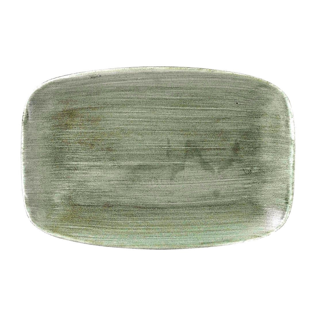 Churchill Stonecast Patina Oblong Plates Burnished Green 305x198mm (6 Pack)