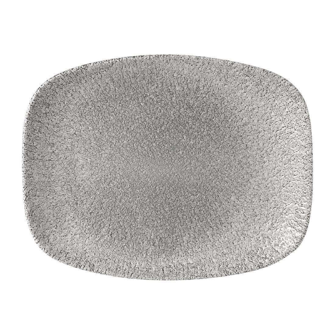 Churchill Raku Oblong Plates Jasper Grey 262x203mm (12 Pack)