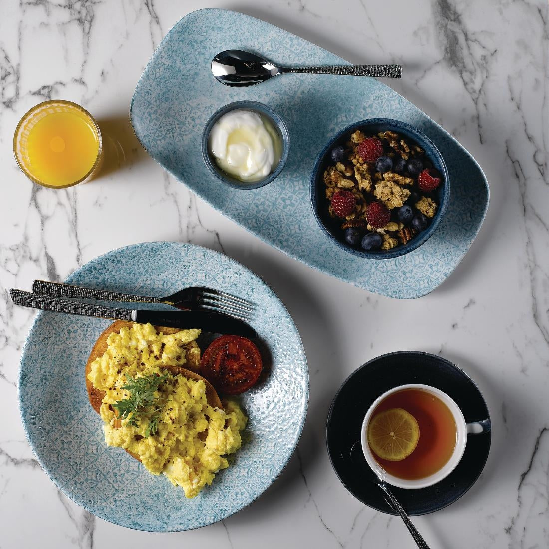 Churchill Med Tiles Oblong Plates Aquamarine 298x152mm (12 Pack)