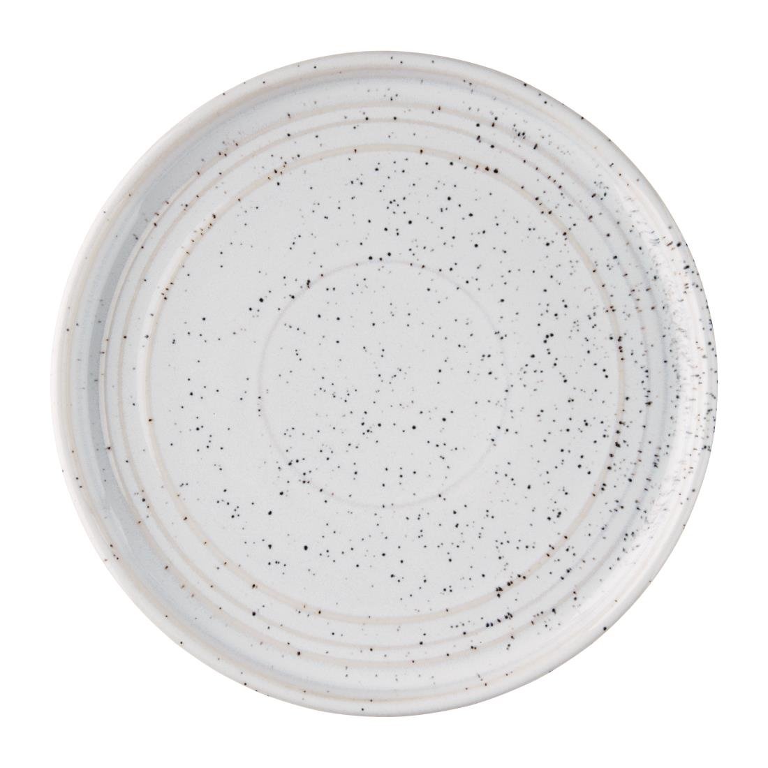 Olympia Cavolo Flat Round Plates White Speckle 180mm (6 Pack)
