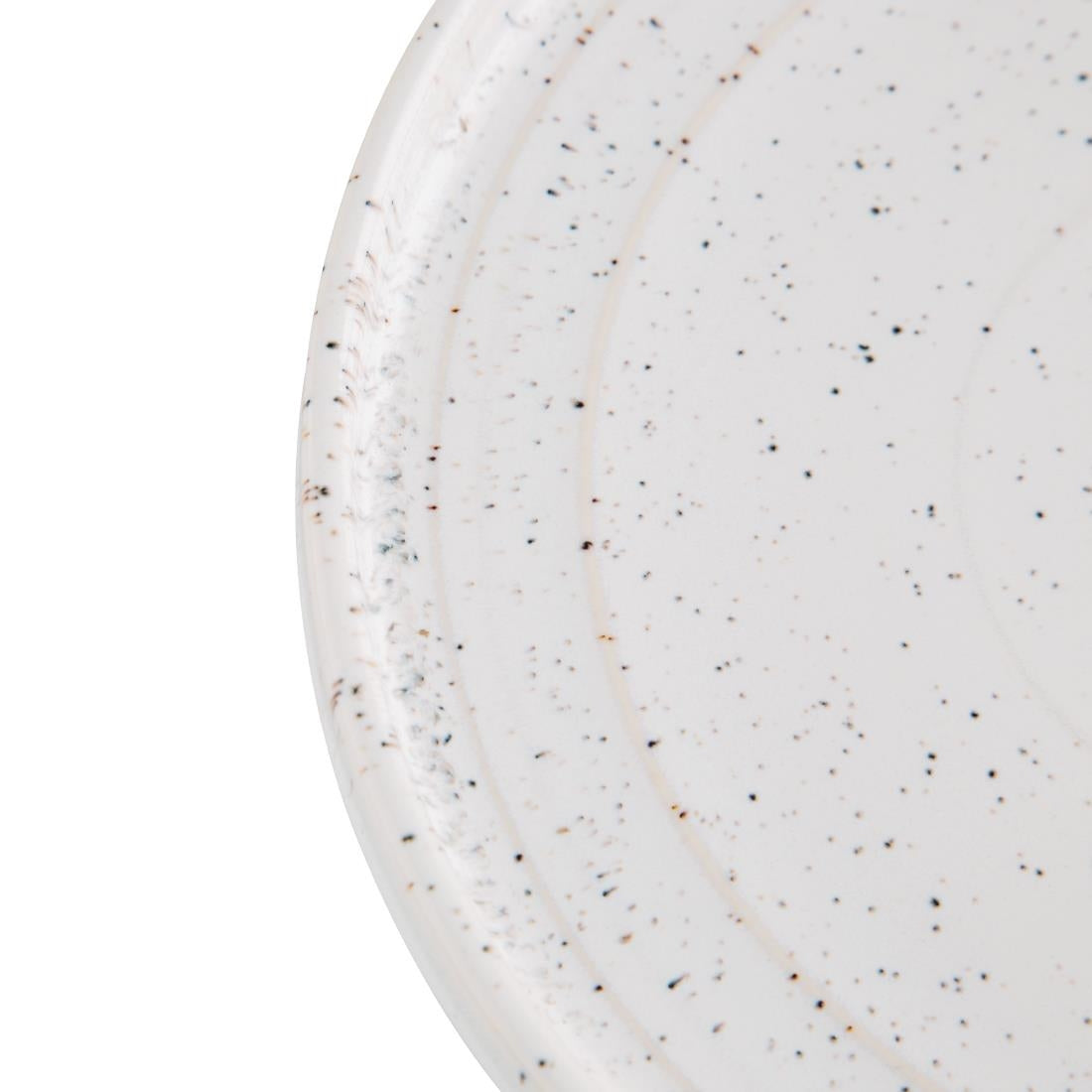 Olympia Cavolo Flat Round Plates White Speckle 180mm (6 Pack)