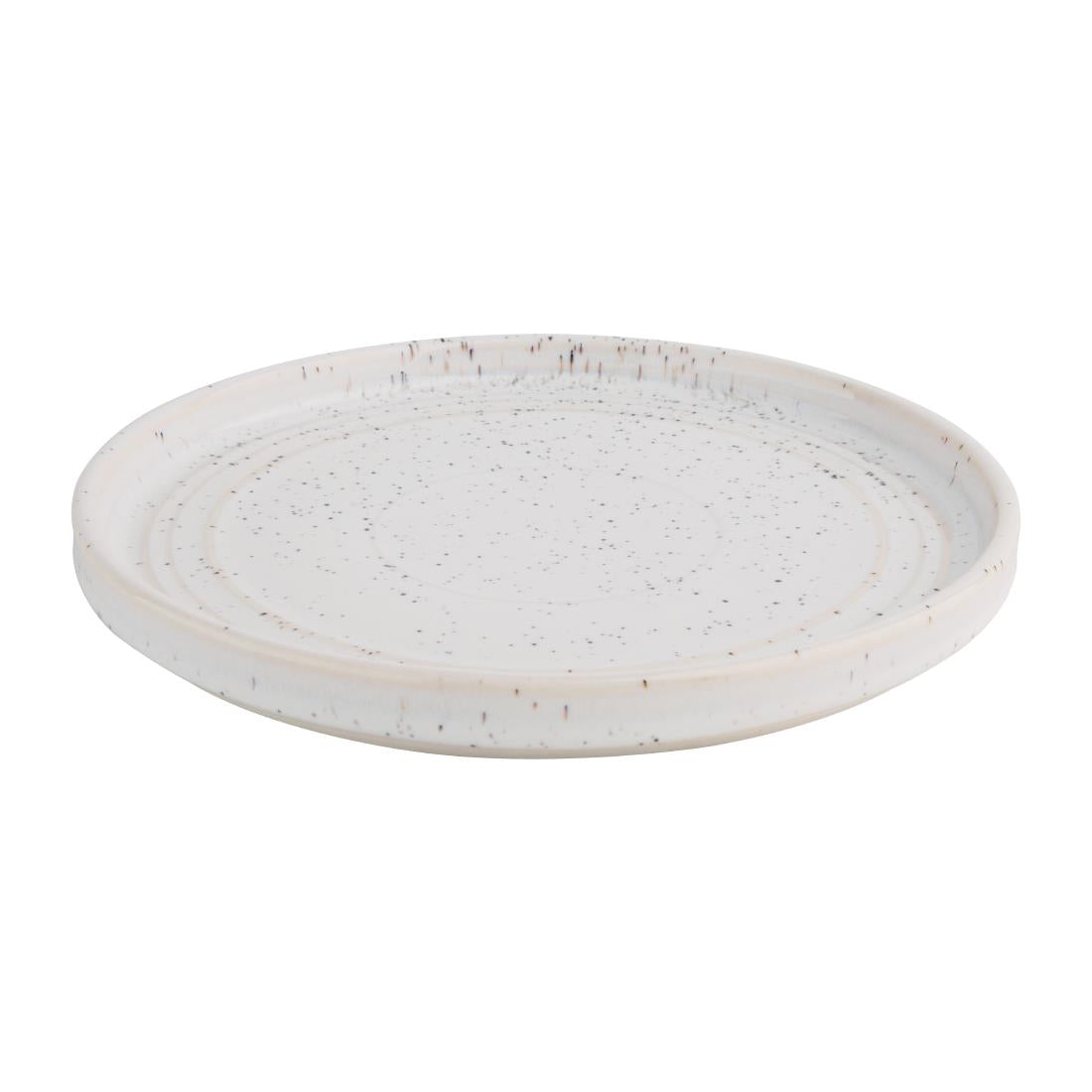 Olympia Cavolo Flat Round Plates White Speckle 180mm (6 Pack)
