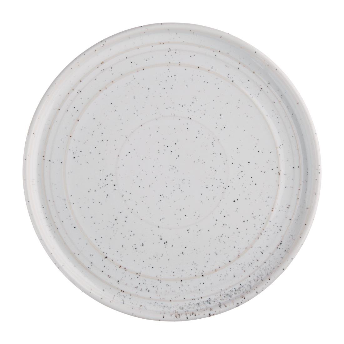 Olympia Cavolo Flat Round Plates White Speckle 220mm (6 Pack)