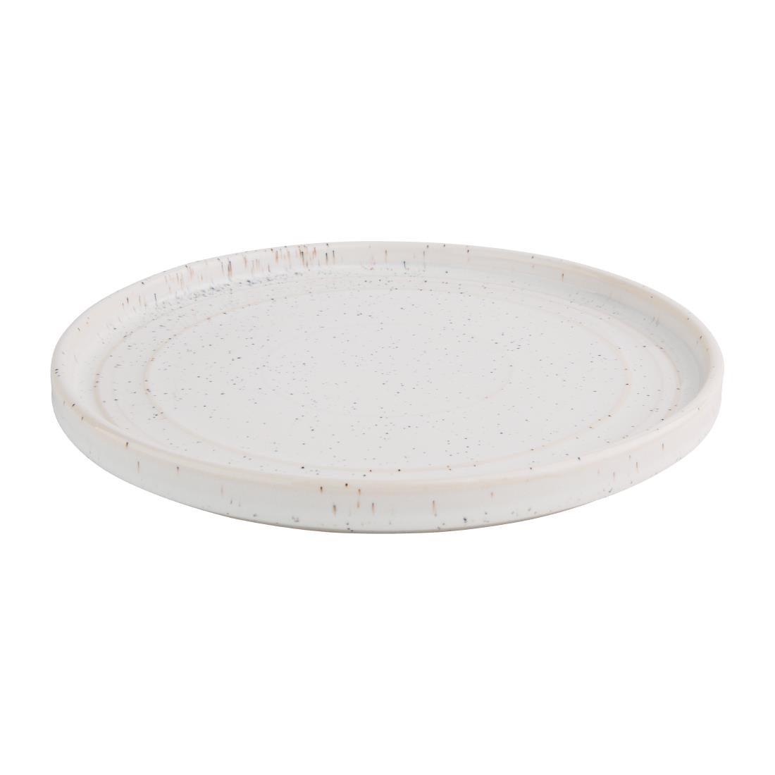Olympia Cavolo Flat Round Plates White Speckle 220mm (6 Pack)