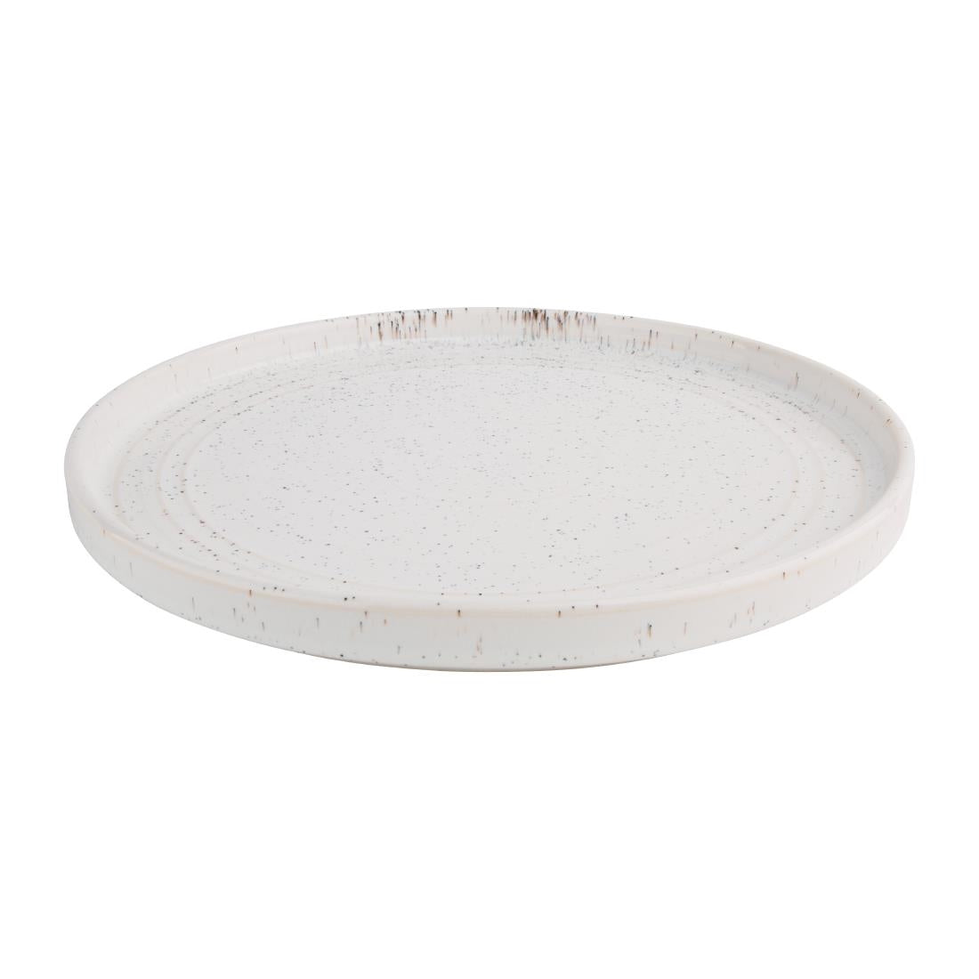 Olympia Cavolo Flat Round Plates White Speckle 270mm (4 Pack)