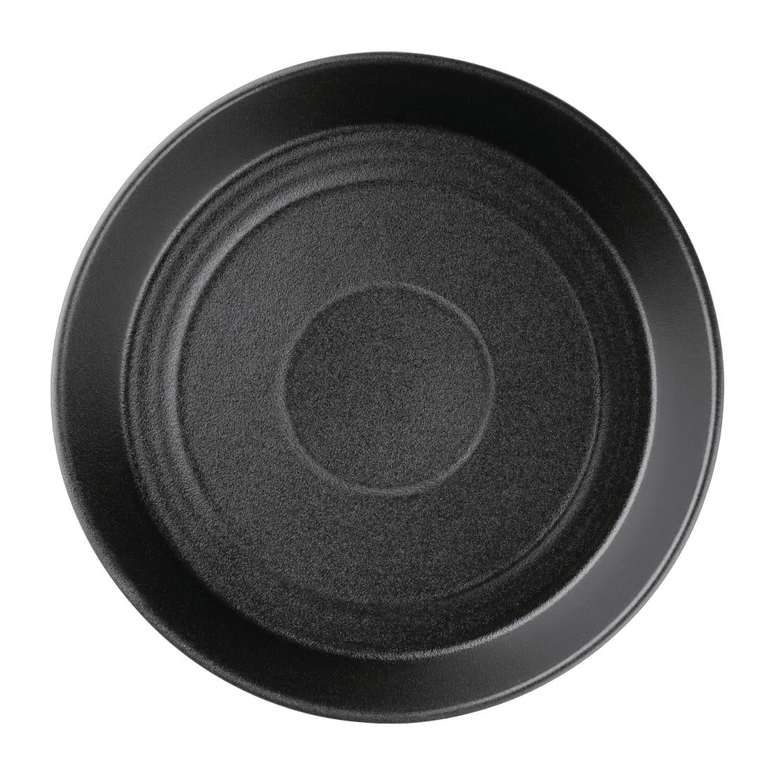 Olympia Cavolo Flat Round Bowls Textured Black 220mm (4 Pack)