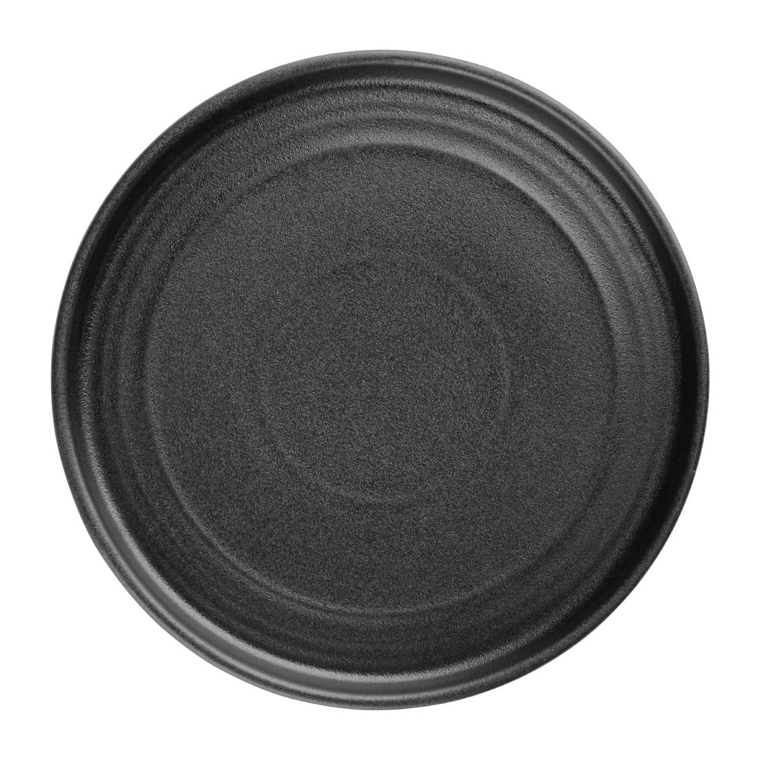 Olympia Cavolo Flat Round Plates Textured Black 180mm (6 Pack)