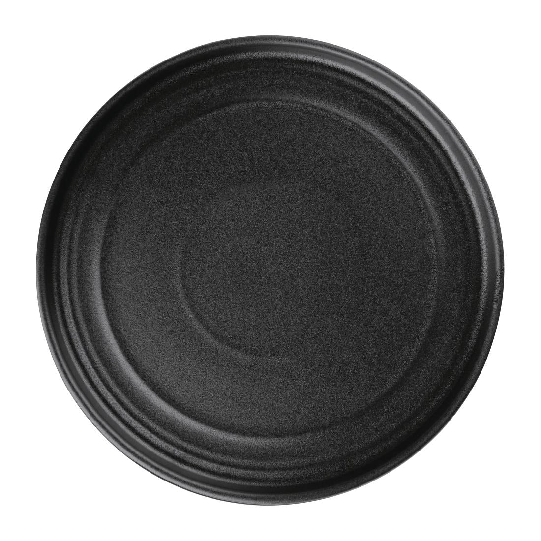 Olympia Cavolo Flat Round Plates Textured Black 220mm (6 Pack)