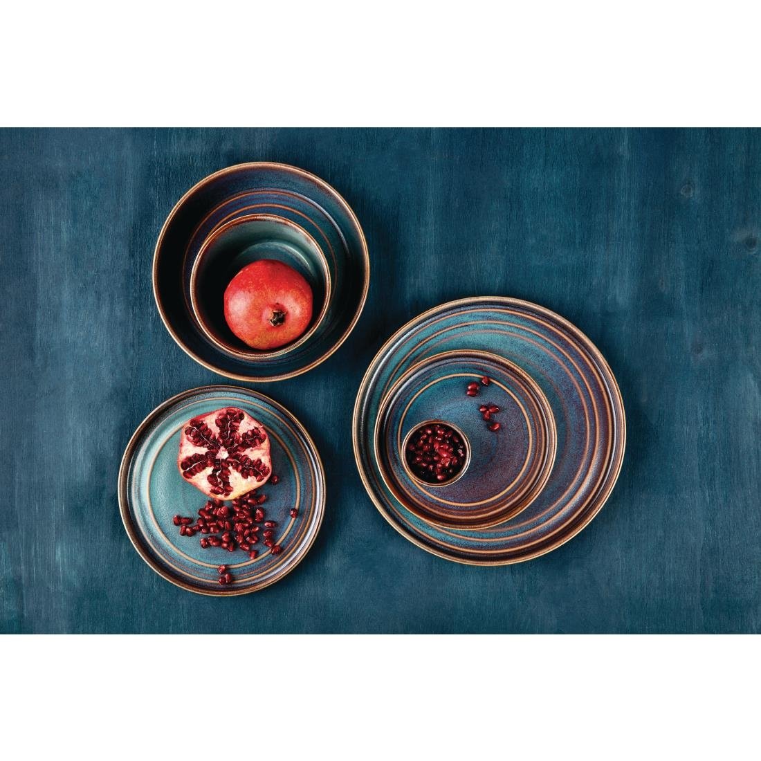 Olympia Cavolo Flat Round Bowls Iridescent 220mm (4 Pack)