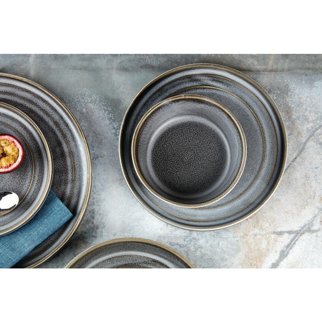 Olympia Cavolo Flat Round Plates Charcoal Dusk 180mm (6 Pack)